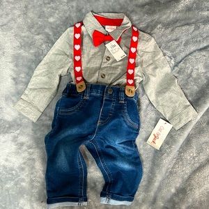 New with tags, toddler boy Valentine’s outfit